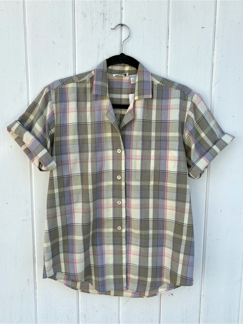 Tabi Casual Plaid Short-Sleeve Shirt - Butter Yellow